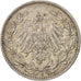 GERMANY - EMPIRE, 1/2 Mark, 1916, Muldenhütten, AU(50-53), Silver, KM:17