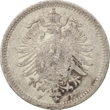 GERMANY - EMPIRE, Wilhelm I, 20 Pfennig, 1875, Stuttgart, AU(50-53), Silver