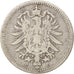 Coin, GERMANY - EMPIRE, Wilhelm I, 20 Pfennig, 1876, EF(40-45), Silver, KM:5