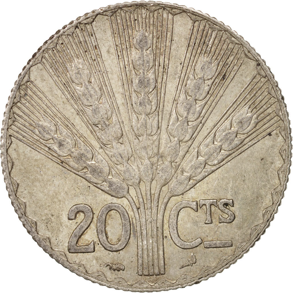 Uruguay, 20 Centesimos, 1930, Paris, AU(50-53), Silver, KM:26