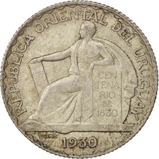 Uruguay, 20 Centesimos, 1930, Paris, AU(50-53), Silver, KM:26