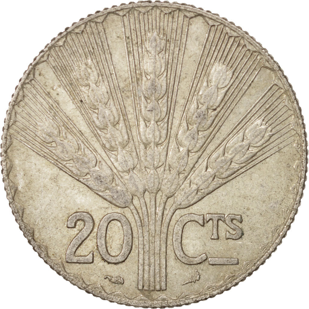 Uruguay, 20 Centesimos, 1930, Paris, AU(50-53), Silver, KM:26
