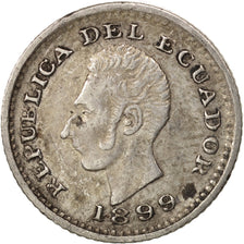 Munten, Ecuador, 1/2 Decimo, Medio, 1899, Lima, Lima, PR, Zilver, KM:55.1