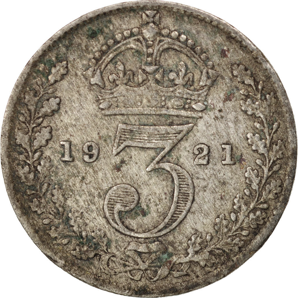 Great Britain, George V, 3 Pence, 1921, EF(40-45), Silver, KM:813a