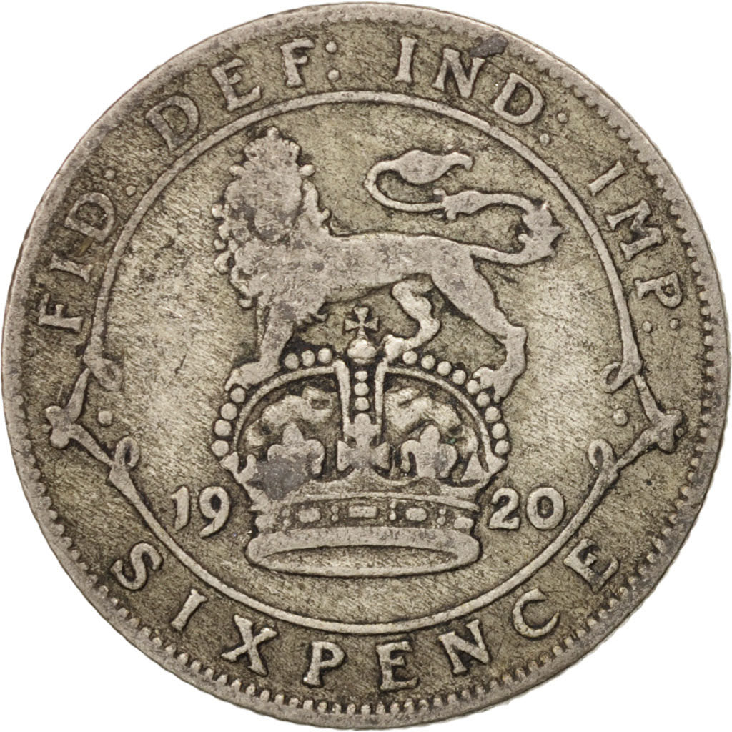 Great Britain, George V, 6 Pence, 1920, VF(20-25), Silver, KM:815