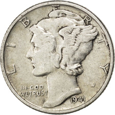 Coin, United States, Mercury Dime, Dime, 1941, U.S. Mint, Dahlonega, EF(40-45)