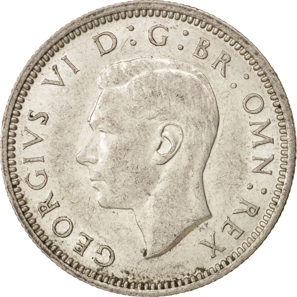 Coin, Great Britain, George VI, 6 Pence, 1942, AU(55-58), Silver, KM:852