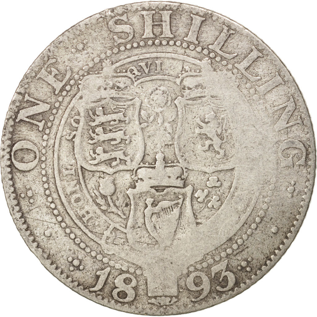 Great Britain, Victoria, Shilling, 1893, F(12-15), Silver, KM:780