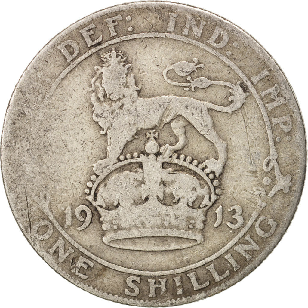 Great Britain, George V, Shilling, 1913, VF(20-25), Silver, KM:816