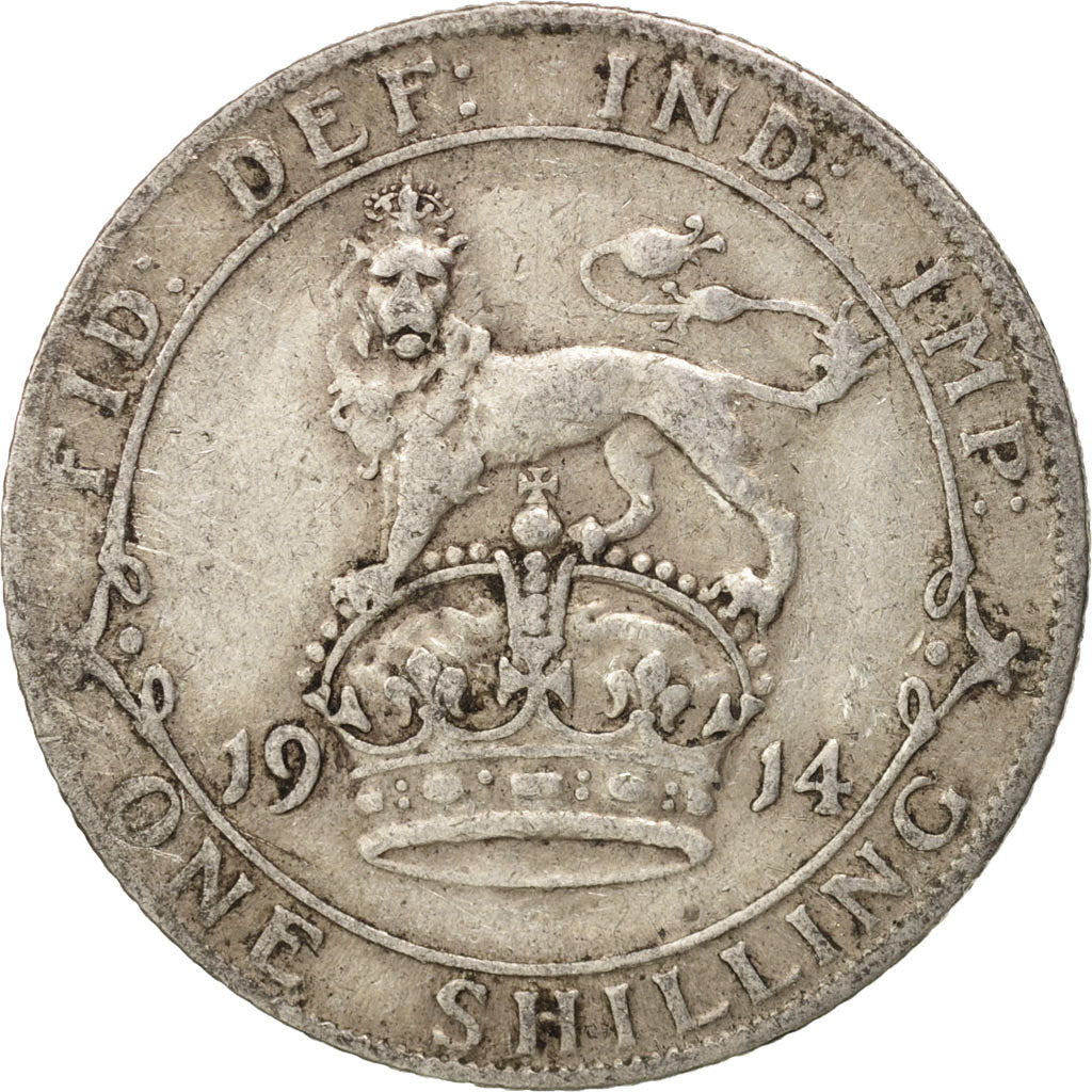 Coin, Great Britain, George V, Shilling, 1914, VF(30-35), Silver, KM:816