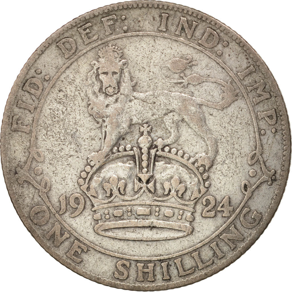 Great Britain, George V, Shilling, 1924, VF(20-25), Silver, KM:816a
