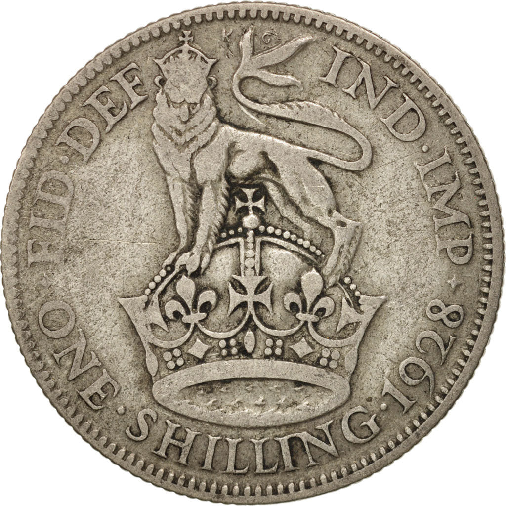 Great Britain, George V, Shilling, 1928, VF(30-35), Silver, KM:833
