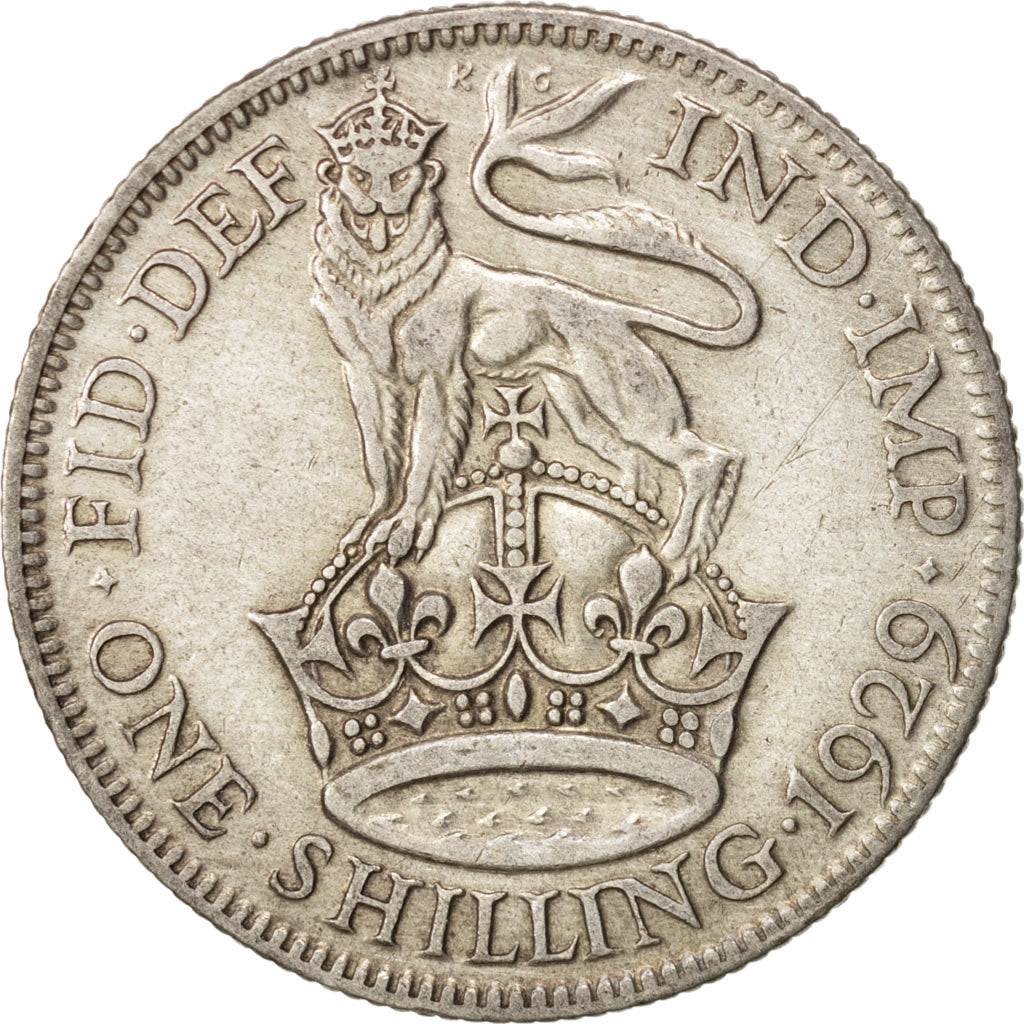 Coin, Great Britain, George V, Shilling, 1929, AU(50-53), Silver, KM:833