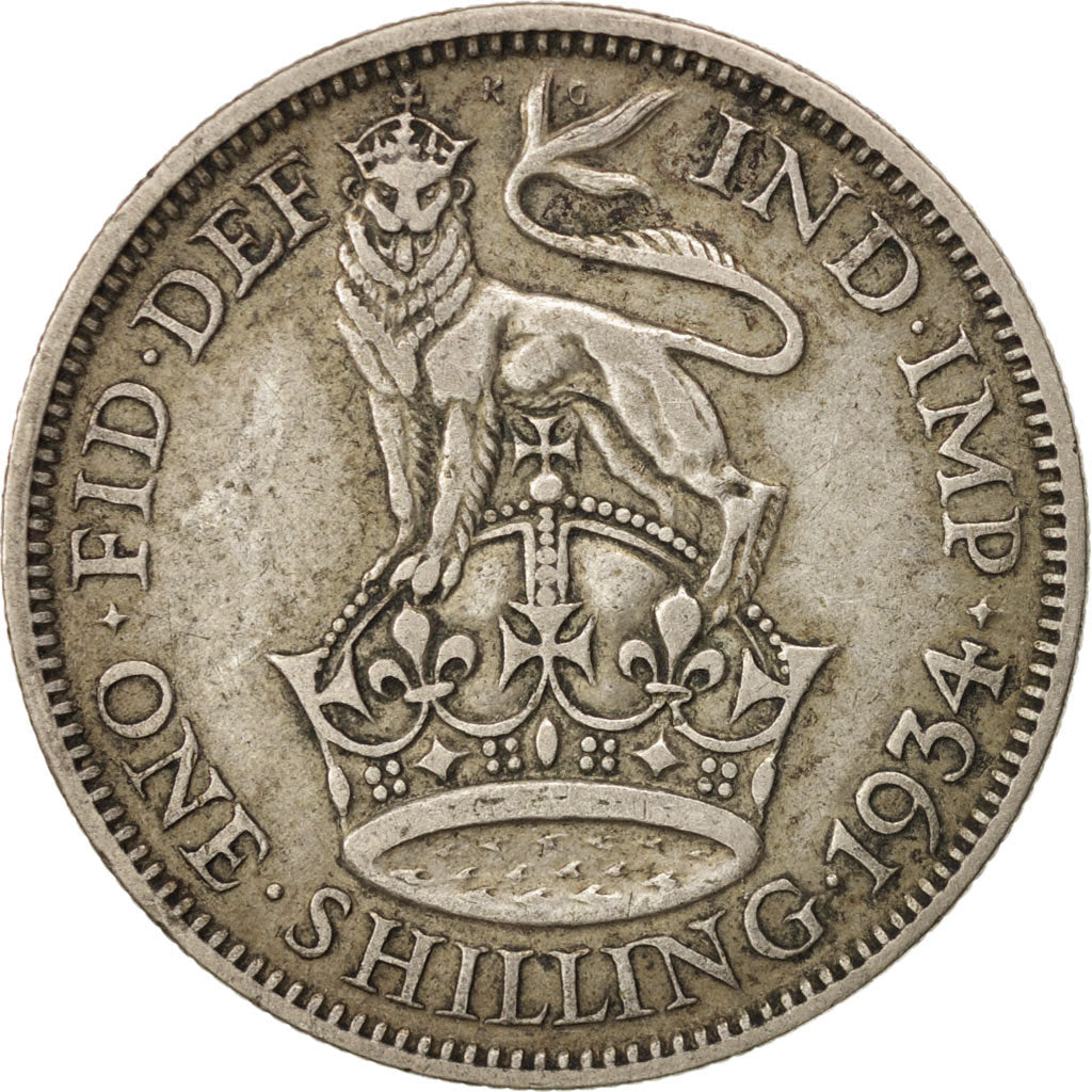 Münze, Großbritannien, George V, Shilling, 1934, SS, Silber, KM:833