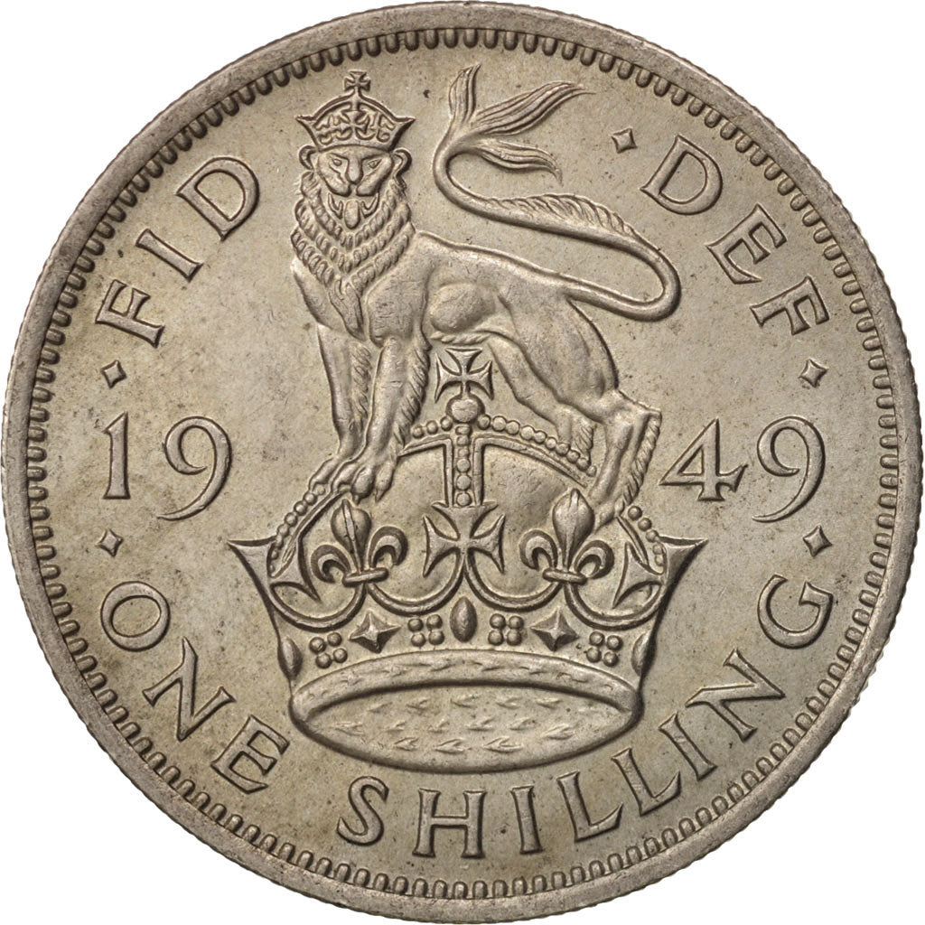 Coin, Great Britain, George VI, Shilling, 1949, AU(55-58), Copper-nickel, KM:876