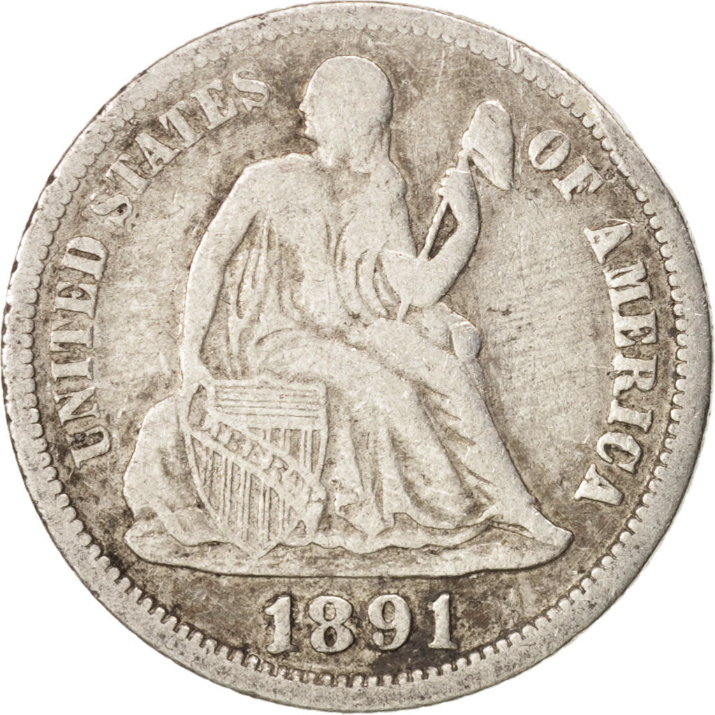 Moneta, Stati Uniti, Seated Liberty Dime, Dime, 1891, U.S. Mint, New Orleans