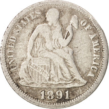 Moneta, Stati Uniti, Seated Liberty Dime, Dime, 1891, U.S. Mint, New Orleans