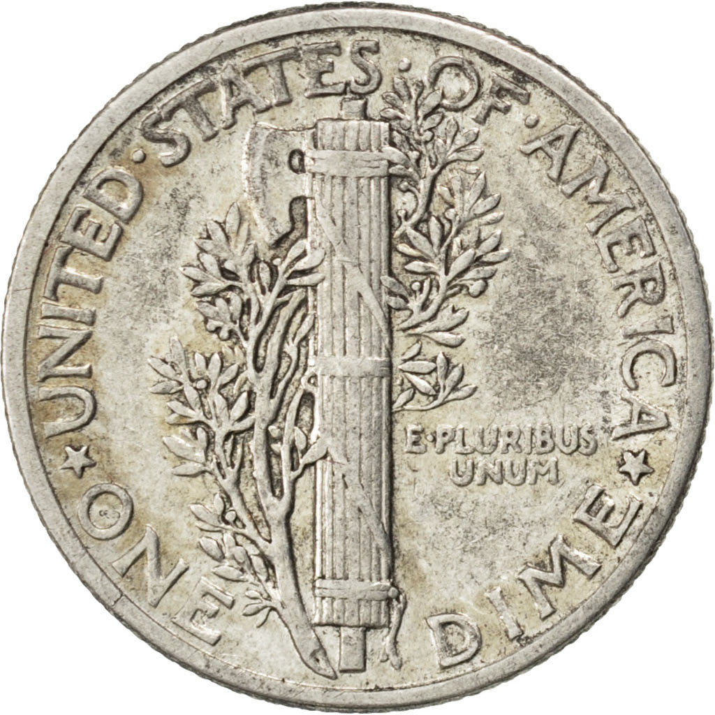 Coin, United States, Mercury Dime, Dime, 1942, U.S. Mint, Philadelphia