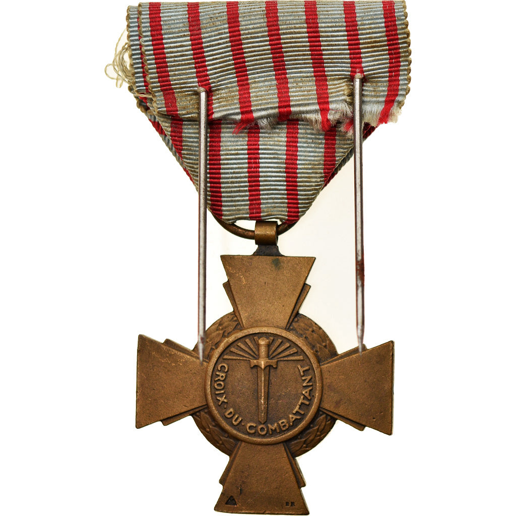 France, Croix du Combattant, Medal, 1939-1945, Very Good Quality, Bronze, 36