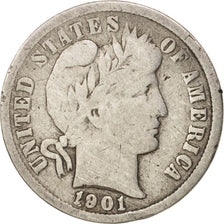 United States, Barber Dime, Dime, 1901, U.S. Mint, Philadelphia, VF(20-25)