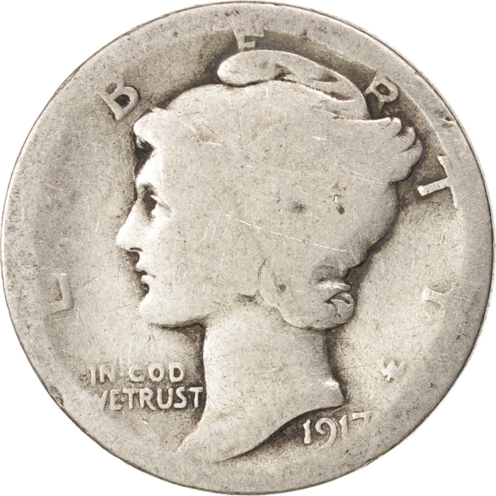 Münze, Vereinigte Staaten, Mercury Dime, Dime, 1917, U.S. Mint, Philadelphia