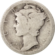 Coin, United States, Mercury Dime, Dime, 1918, U.S. Mint, San Francisco