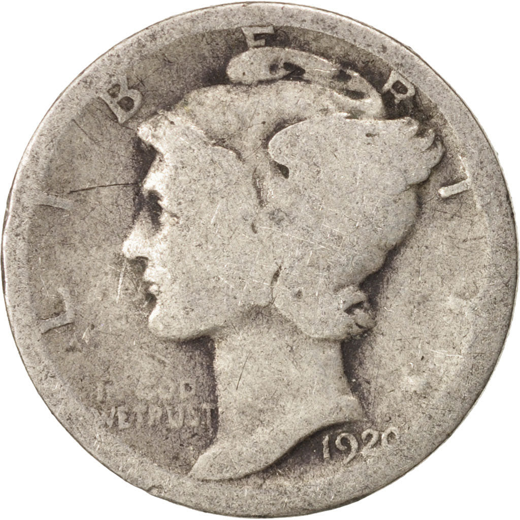 United States, Mercury Dime, Dime, 1920, U.S. Mint, Philadelphia, G(4-6)