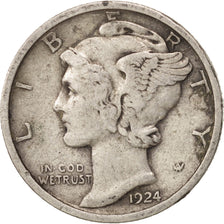 United States, Mercury Dime, Dime, 1924, U.S. Mint, Philadelphia, EF(40-45)