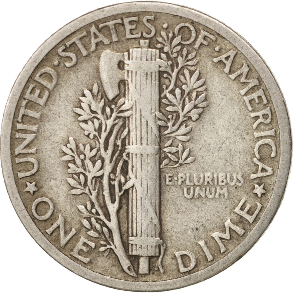United States, Mercury Dime, Dime, 1928, U.S. Mint, Philadelphia, VF(30-35)