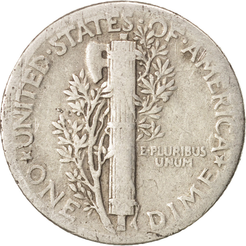 Coin, United States, Mercury Dime, Dime, 1937, U.S. Mint, Philadelphia