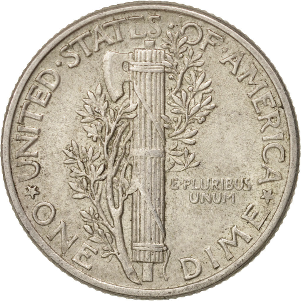 United States, Mercury Dime, Dime, 1942, U.S. Mint, Philadelphia, AU(55-58)