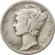 United States, Mercury Dime, Dime, 1943, U.S. Mint, Denver, VF(20-25)