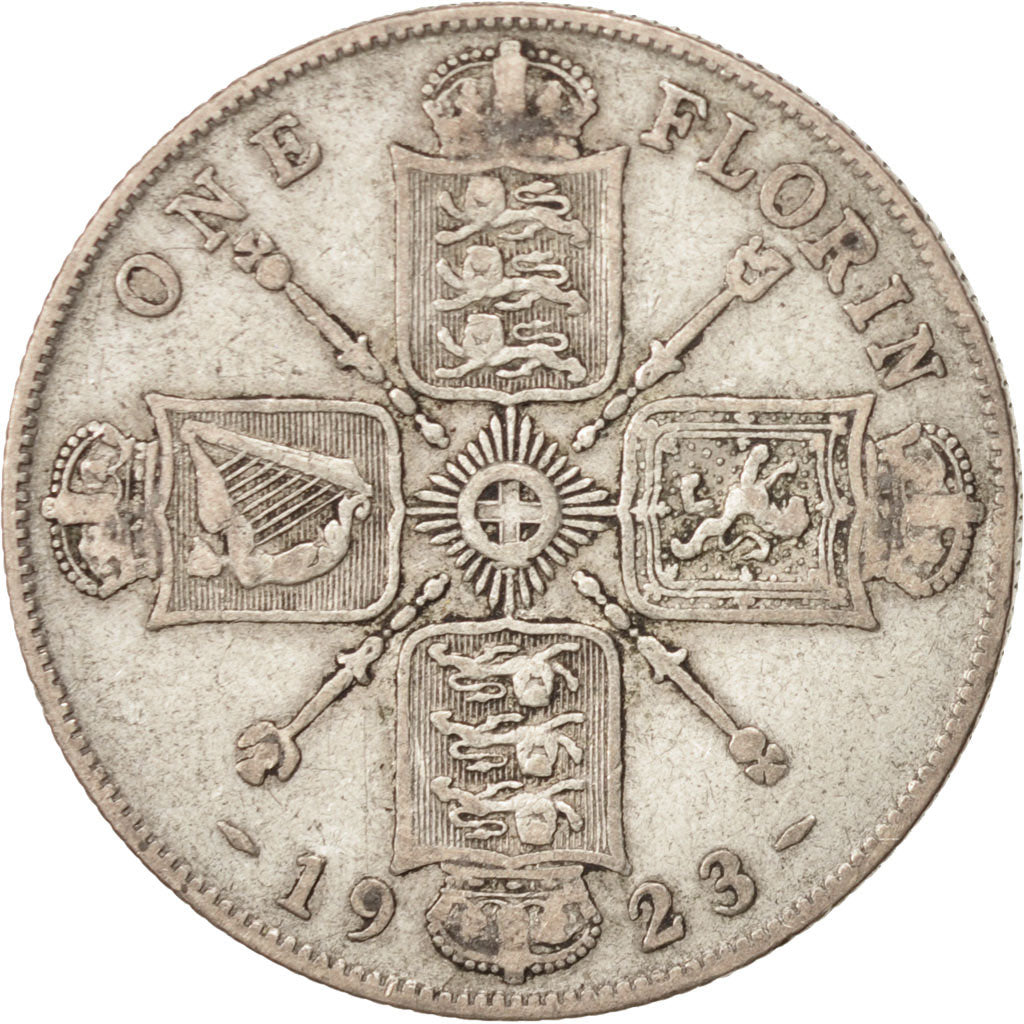 Coin, Great Britain, George V, Florin, Two Shillings, 1923, VF(20-25), Silver