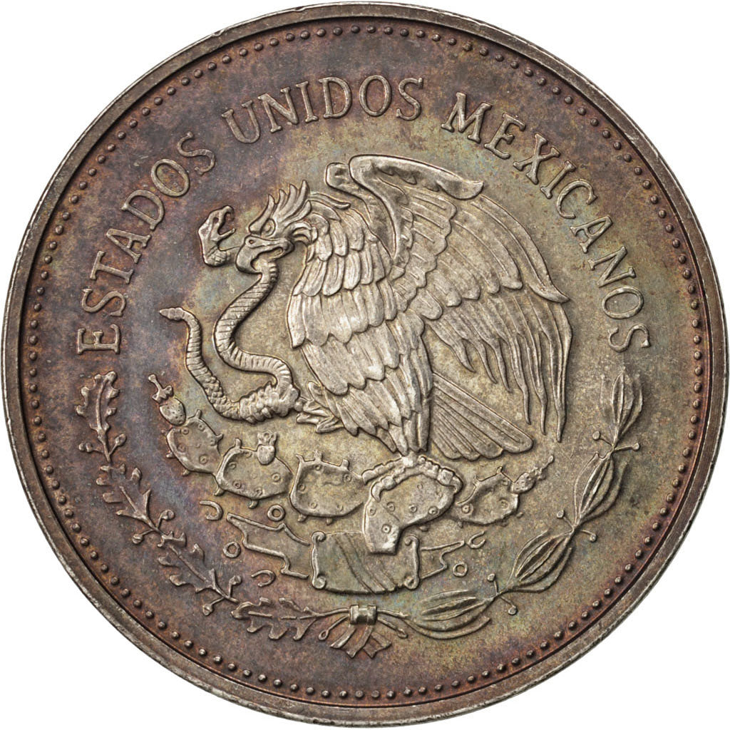 MEXICO, 100 Pesos, 1985, Mexico City, KM #499, AU(50-53), Silver, 31.49