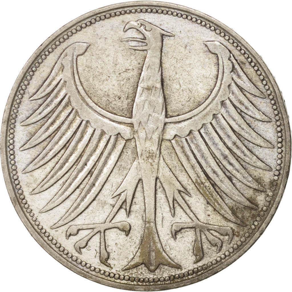 Coin, GERMANY - FEDERAL REPUBLIC, 5 Mark, 1951, Munich, EF(40-45), Silver
