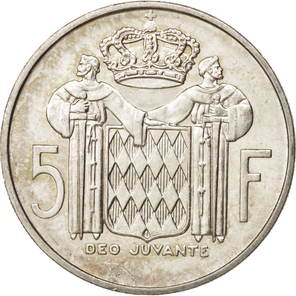 Coin, Monaco, Rainier III, 5 Francs, 1960, AU(55-58), Silver, KM:141