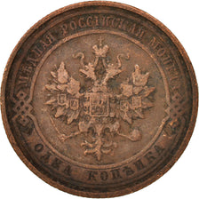 Moneda, Rusia, Nicholas II, Kopek, 1911, Saint-Petersburg, BC+, Cobre, KM:9.2