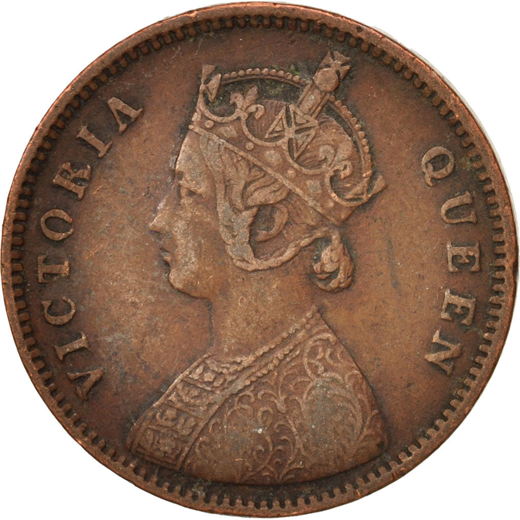 INDIA-BRITISH, Victoria, 1/4 Anna, 1862, VF(30-35), Copper, KM:467