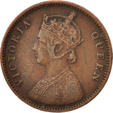 INDIA-BRITISH, Victoria, 1/4 Anna, 1862, VF(30-35), Copper, KM:467