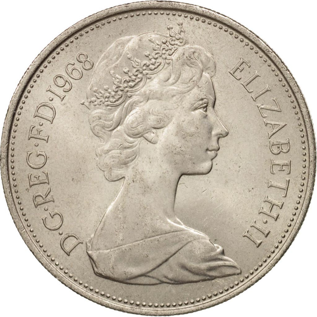 Coin, Great Britain, Elizabeth II, 10 New Pence, 1968, MS(63), Copper-nickel