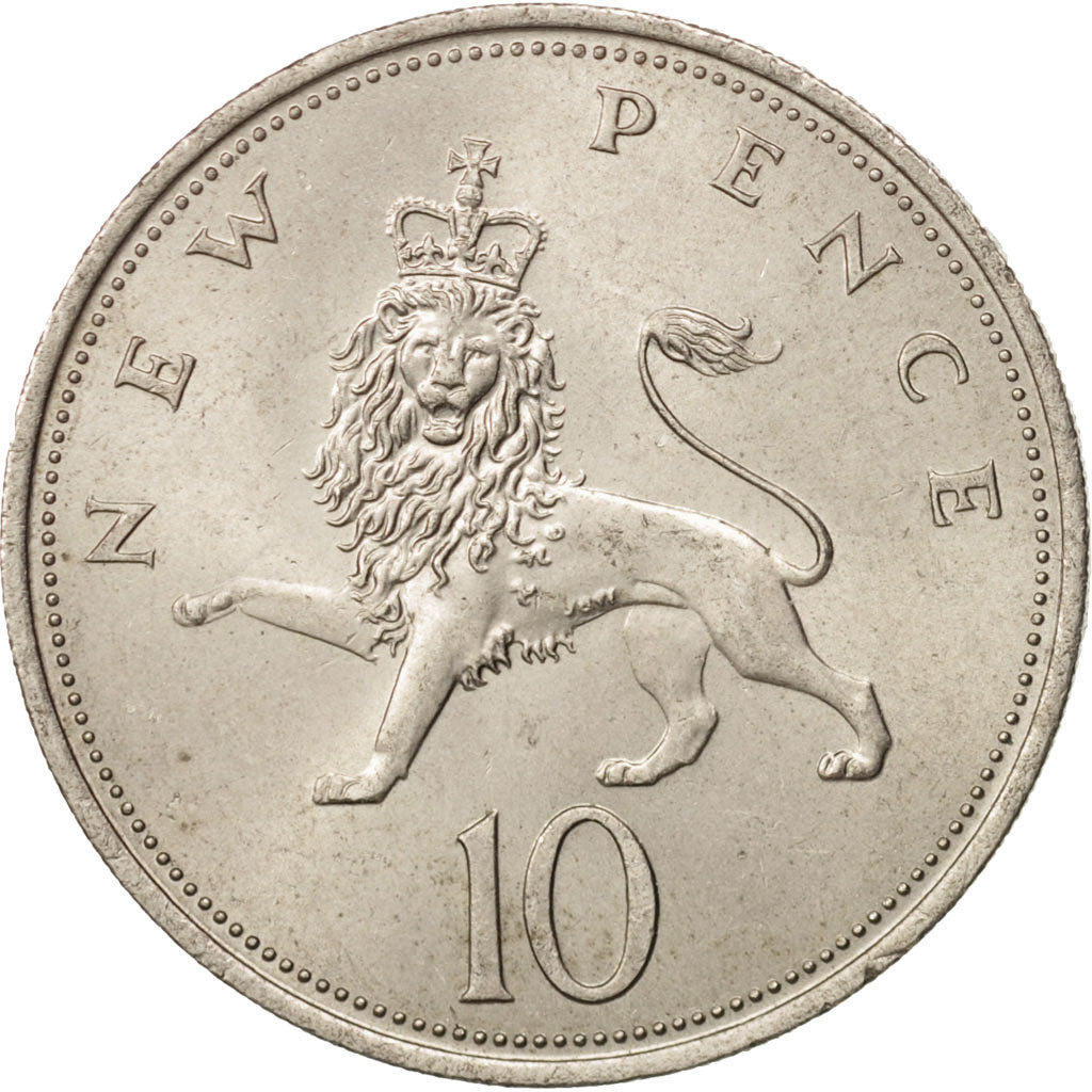 Coin, Great Britain, Elizabeth II, 10 New Pence, 1968, MS(63), Copper-nickel