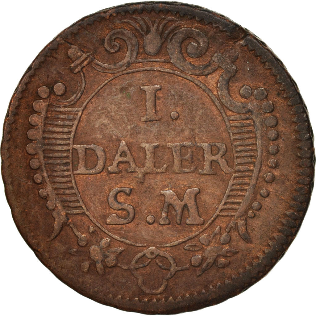 Coin, Sweden, Carl XII, Daler, 1718, EF(40-45), Copper, KM:361