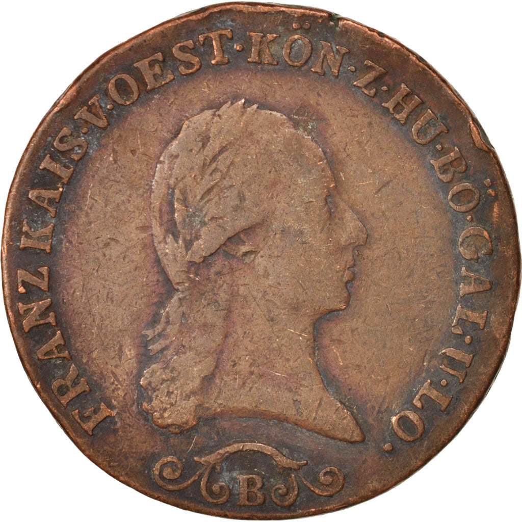 Münze, Österreich, Franz II (I), 3 Kreuzer, 1812, S+, Kupfer, KM:2116