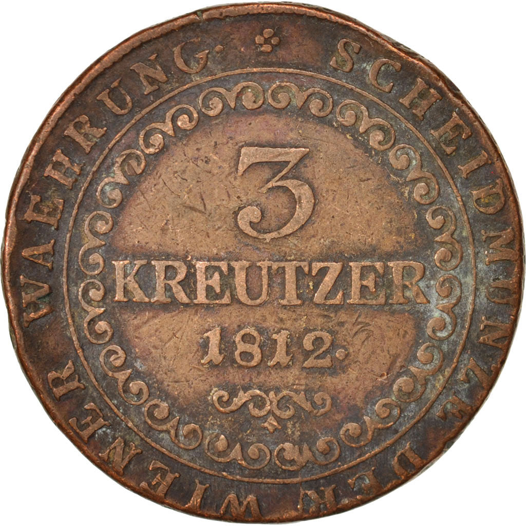 Münze, Österreich, Franz II (I), 3 Kreuzer, 1812, S+, Kupfer, KM:2116