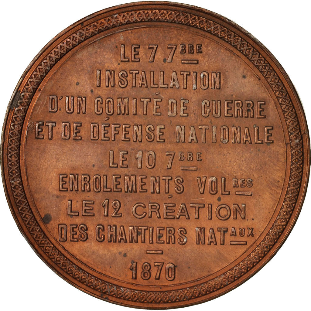 France, Medal, Installation d'un comité de Guerre et de Défense Nationale
