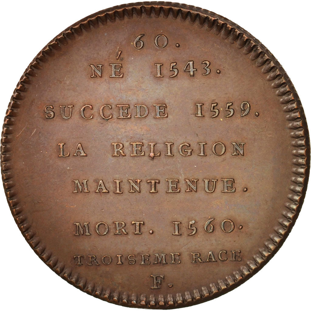France, Medal, Francis II, History, XIXth Century, MS(60-62), Copper