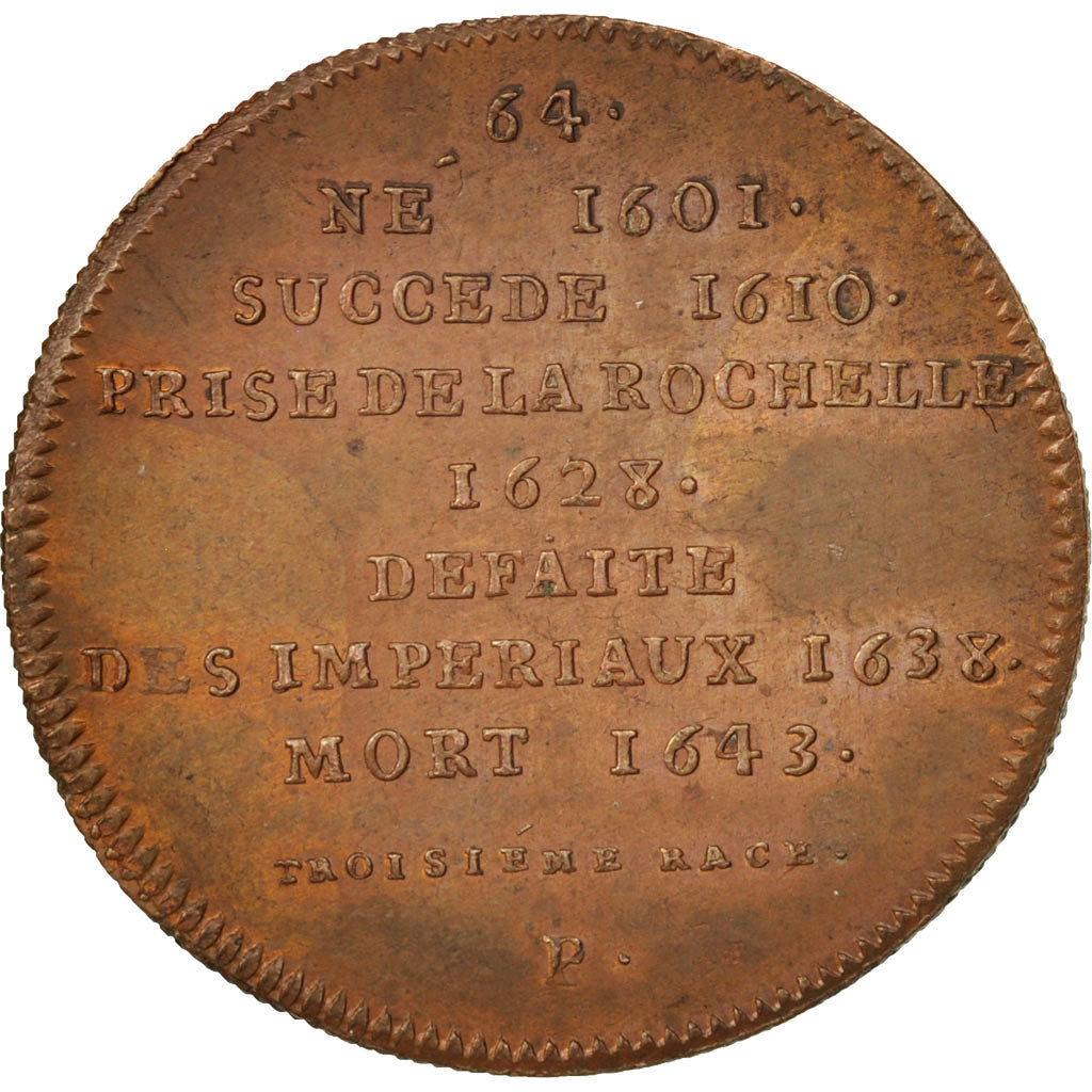 France, Medal, Louis XIII, History, XIXth Century, AU(55-58), Copper