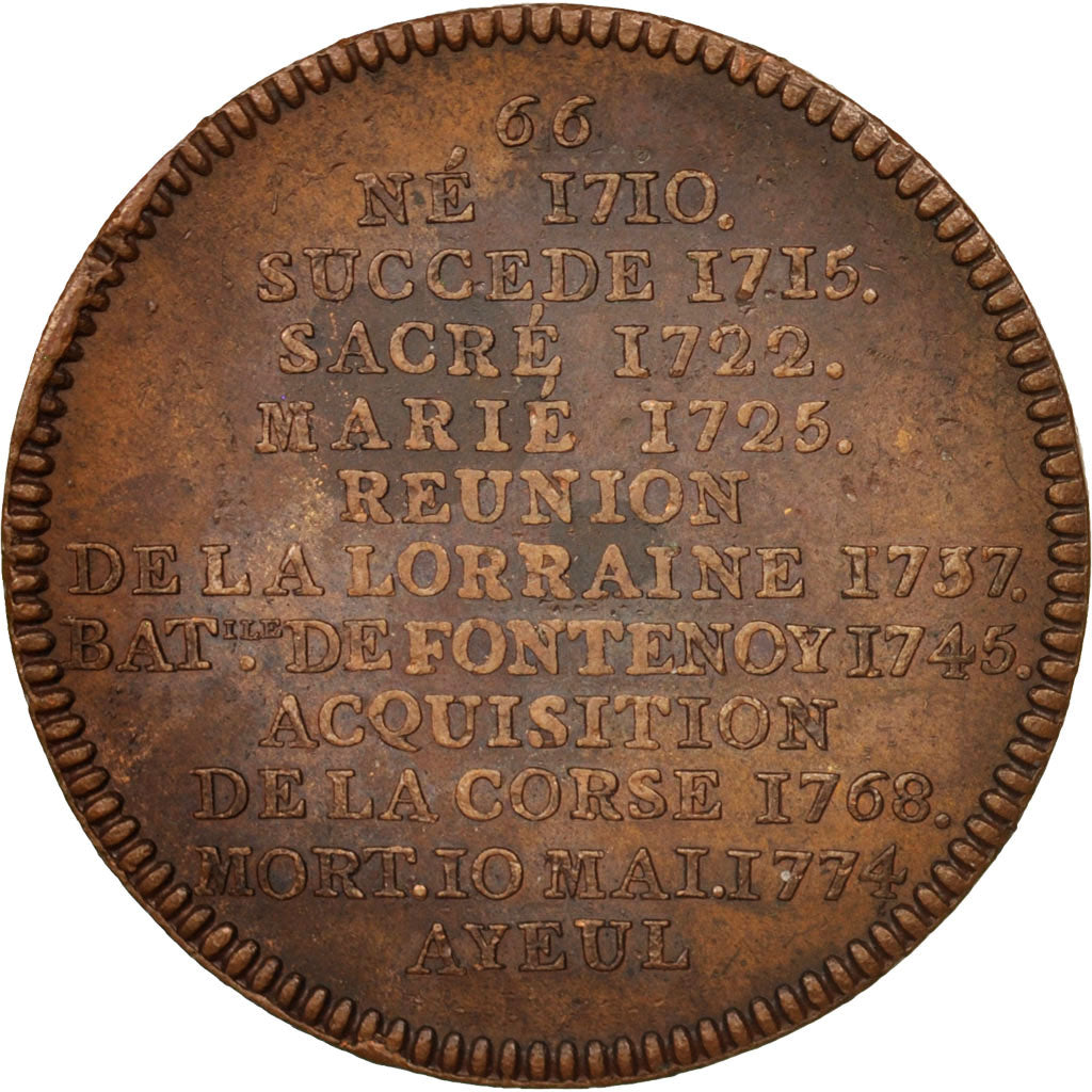 France, Medal, Louis XV, History, XIXth Century, EF(40-45), Copper, 32