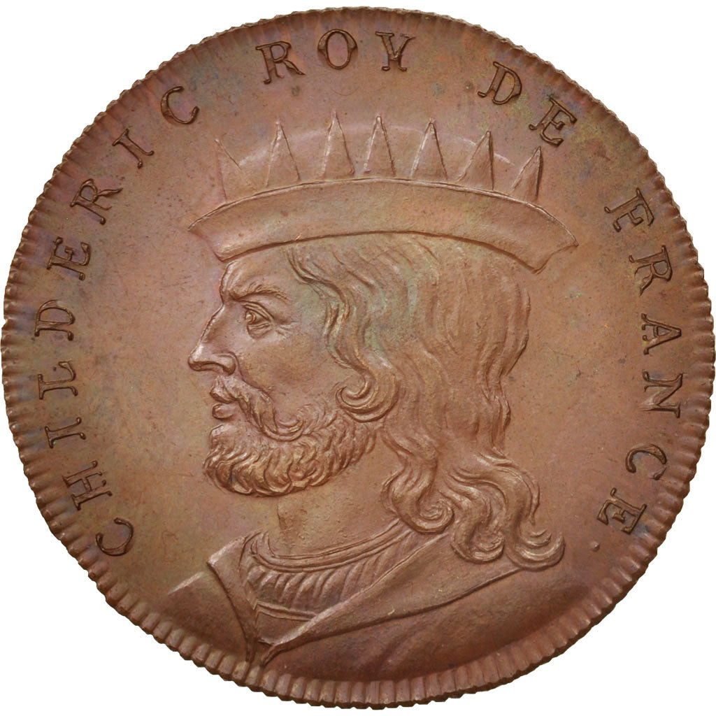 France, Medal, Childéric I, History, XIXth Century, MS(64), Copper