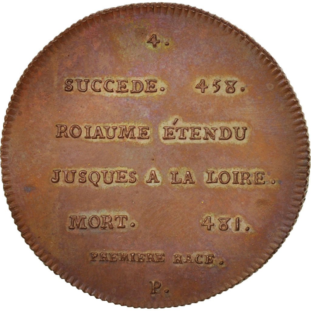 France, Medal, Childéric I, History, XIXth Century, MS(64), Copper